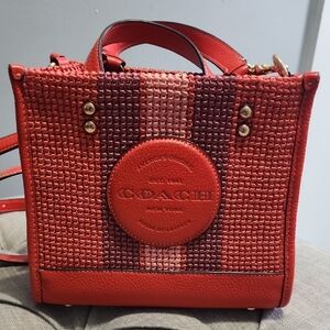 Coach Red Mini Bag with Textured Design